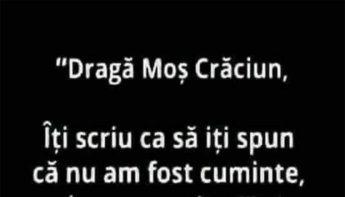 Imagine Stire BANCUL ZILEI | „Dragă Moș Crăciun” | 2review.ro