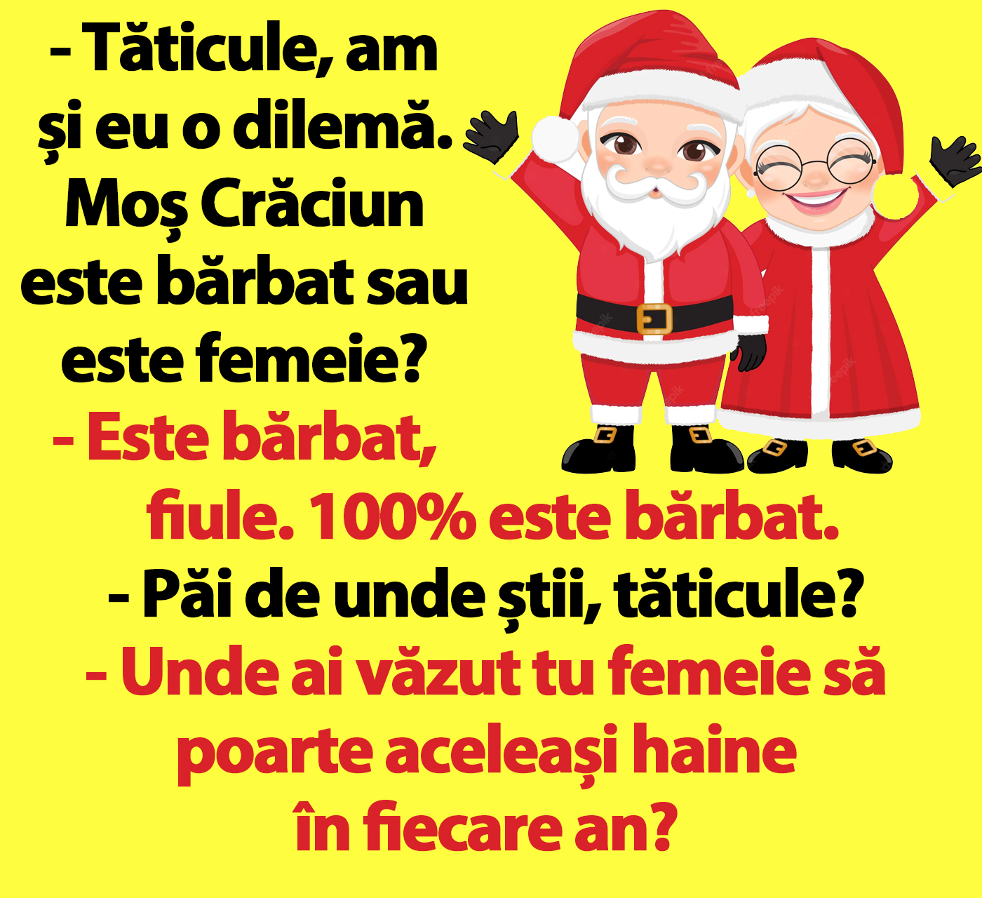 banc gluma mos craciun