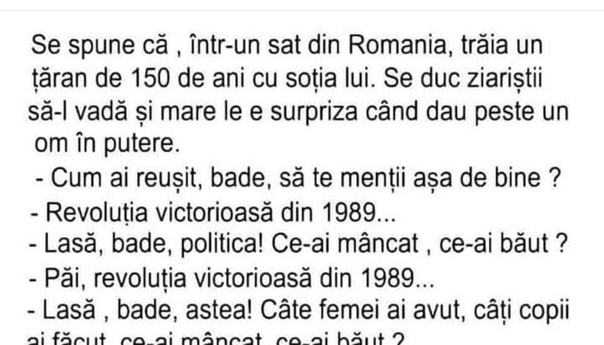Imagine Stire BANCUL ZILEI | Se spune că, într-un sat din România, trăia un țăran de 150 de ani | 2review.ro