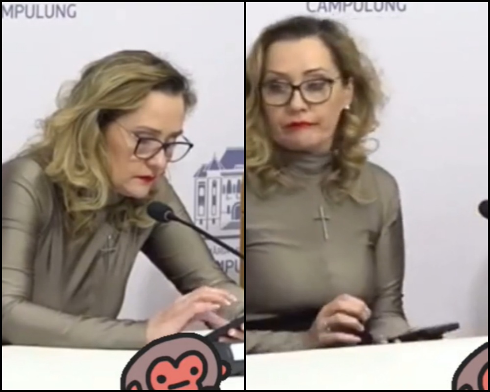 Primărița Elena Lasconi prinsă în ședința Consiliului Local în timp ce butona de zor. Edilul din Câmpulung nu și-a dezlipit degetele de tastatură