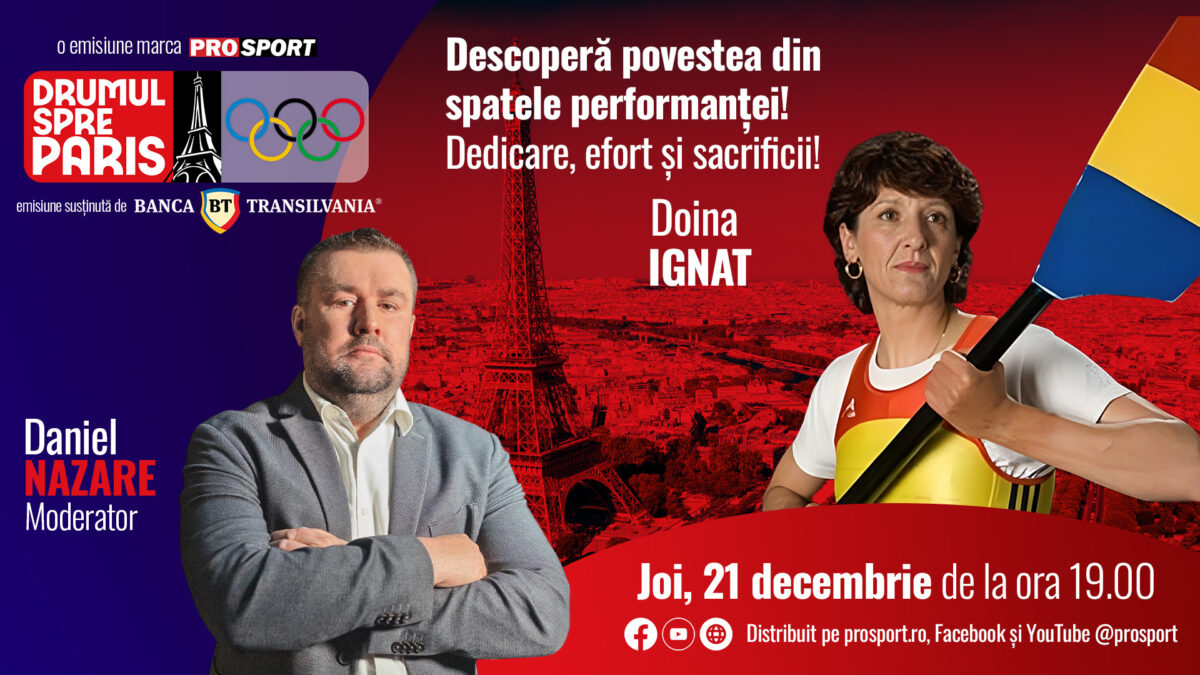 Fosta mare canotoare Doina Ignat este invitata emisiunii ,,Drumul spre Paris’’ de joi, 21 decembrie, de la ora 19:00