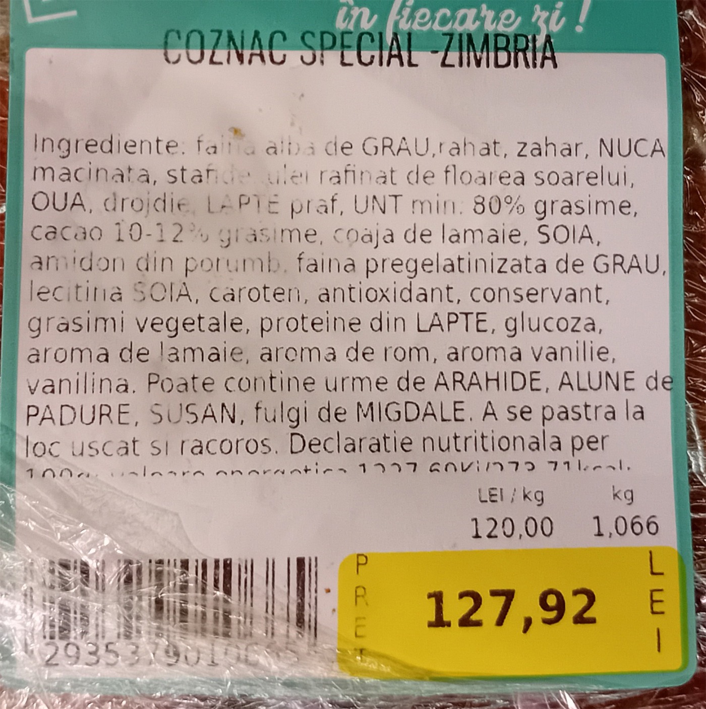 pret cozonac supermarket