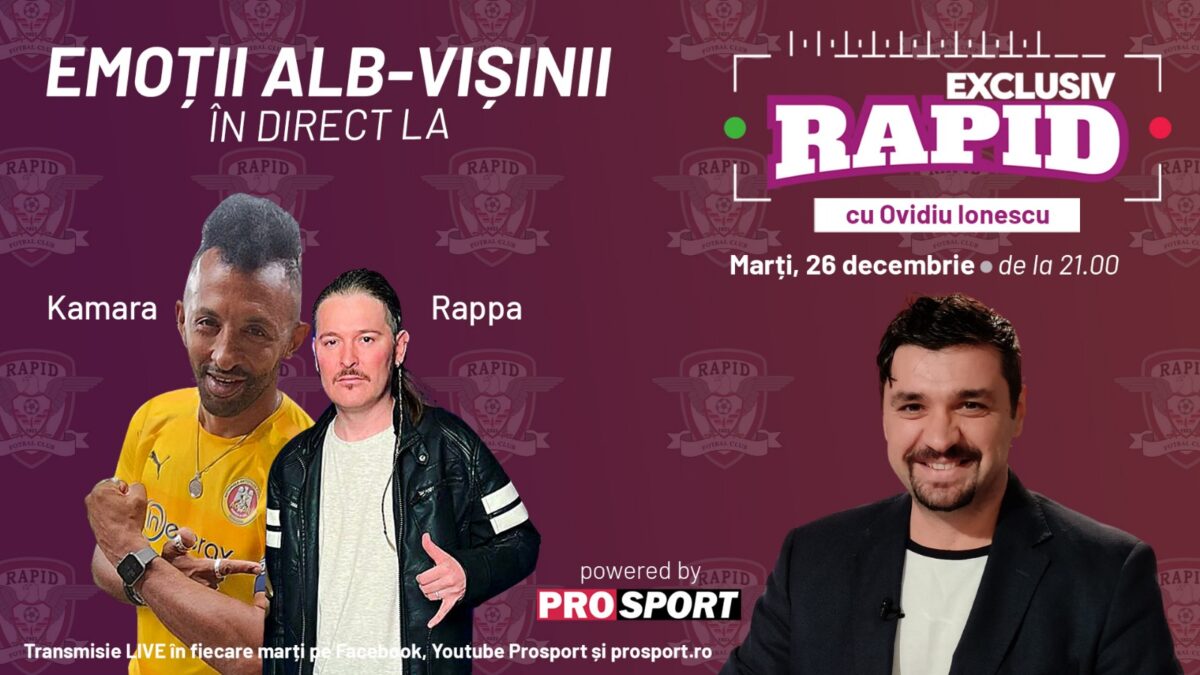 Imagine Stire RAPPA și Kamara vin la EXCLUSIV RAPID marți, 26 decembrie, de la ora 21.00 | 2review.ro