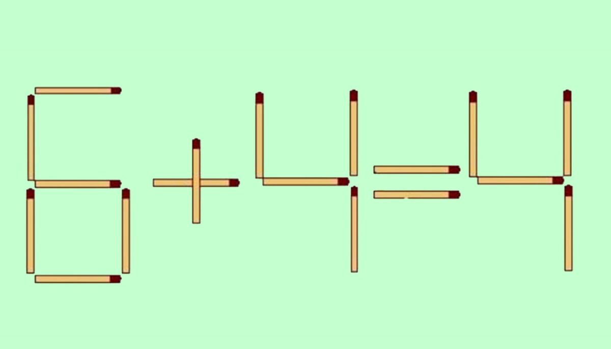 Imagine Stire Test de inteligență | Mutați un singur chibrit, pentru a corecta 6 + 4 = 4. Ai găsit toate cele 3 soluții? | 2review.ro