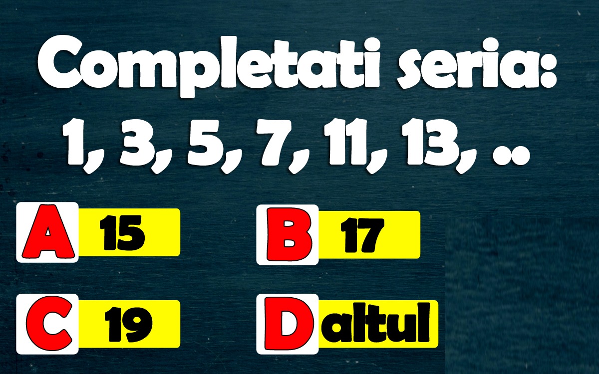 Imagine Stire Test de inteligență | Ce număr urmează: 1,3,5,7,11,13? | 2review.ro