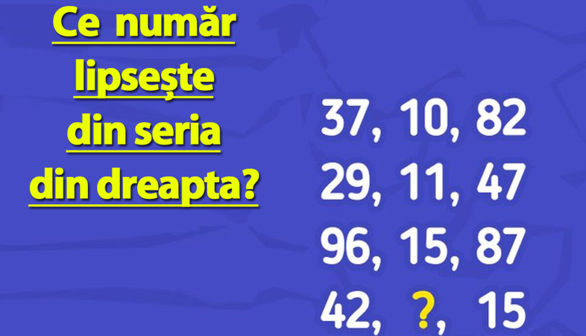 Imagine Stire Test IQ pentru genii | Ce număr lipsește din această serie? | 2review.ro