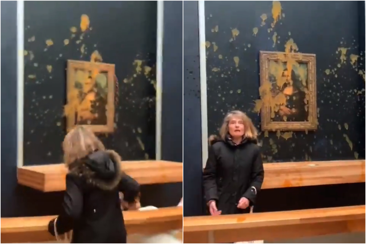 Cuvintele țipate de cele două femei care au atacat cu supă celebra pictură “Mona Lisa”. Vizatorii se uitau uimiți