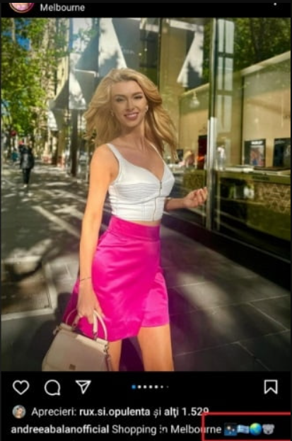 Greșeala făcută de Andreea Bălan/ Captură Instagram RTV