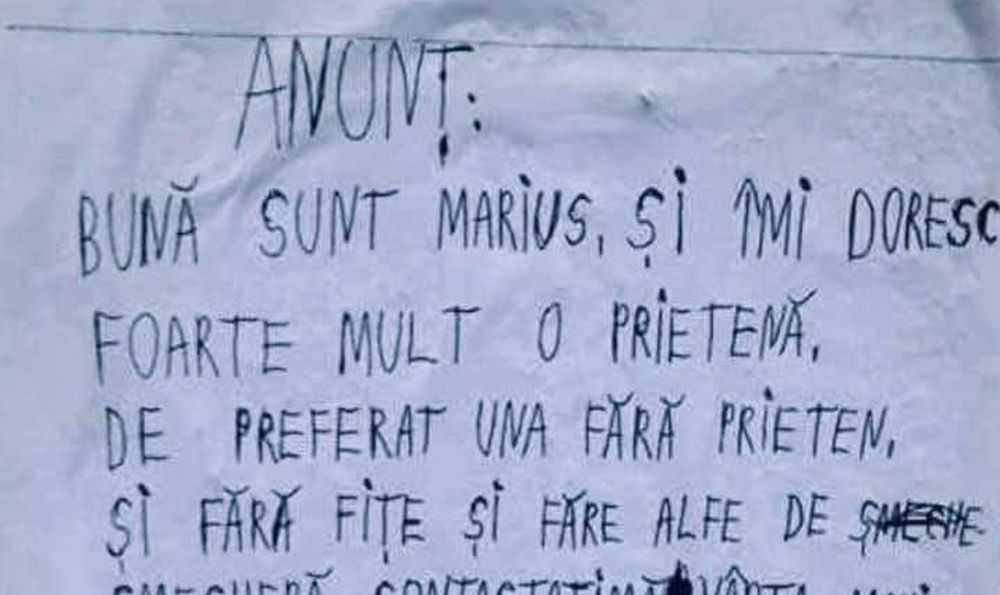 Anunțul disperat al unui băiat pentru fetele dornice să înceapă o relație: „Îmi doresc foarte mult o prietenă…”