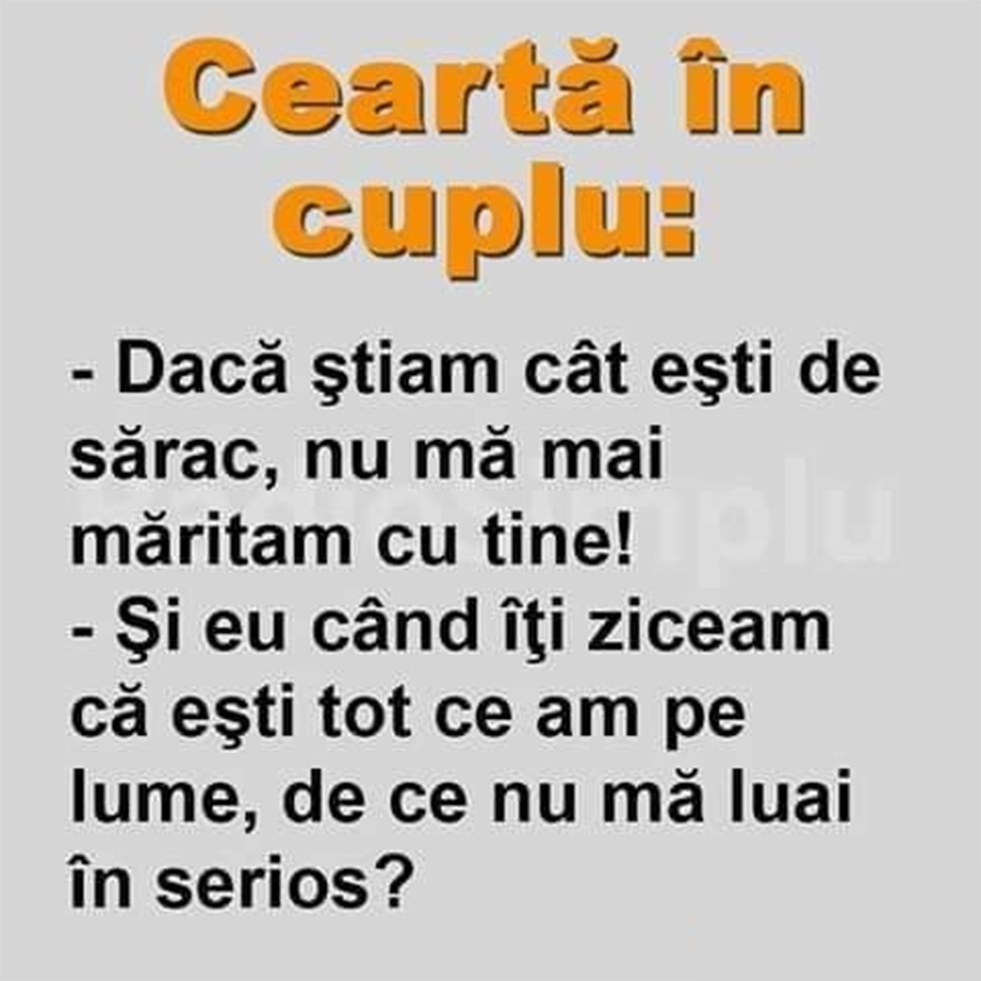 BANCUL ZILEI | Ceartă în cuplu