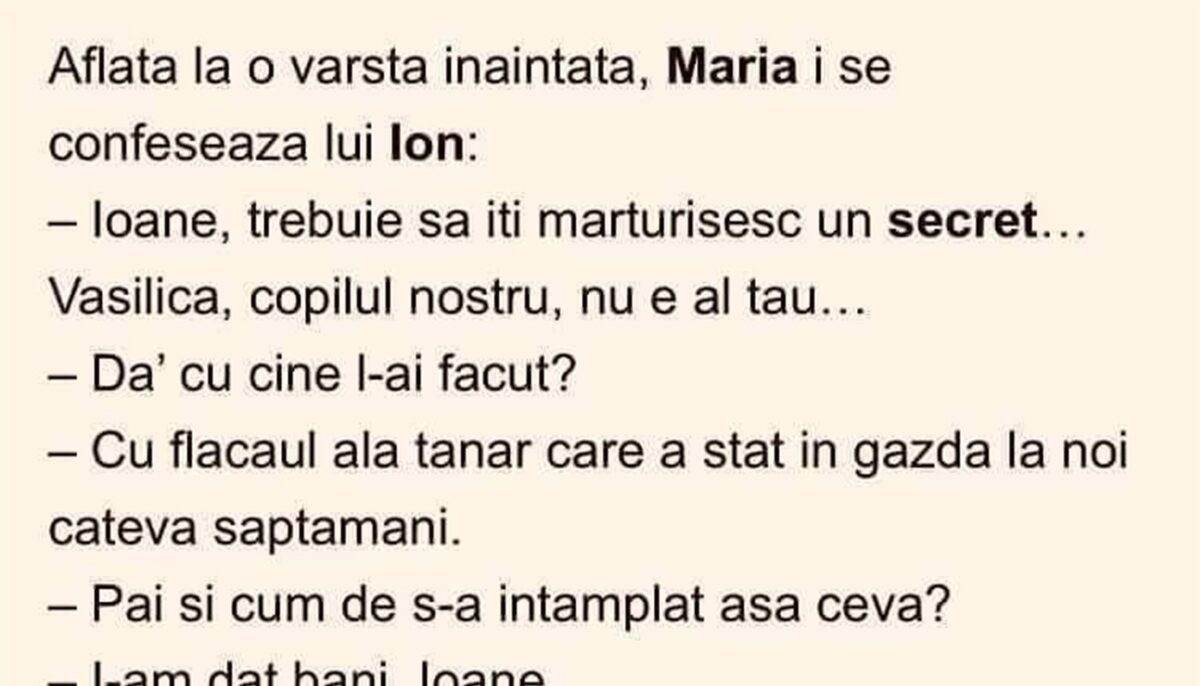 Imagine Stire BANCUL ZILEI | Maria i se confesează lui Ion: „Vasilică nu e copilul tău” | 2review.ro