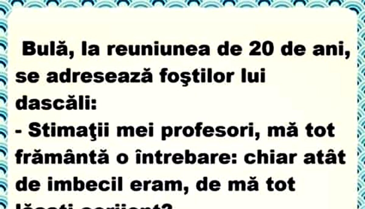 Imagine Stire BANC | Bulă și reuniunea de 20 de ani | 2review.ro