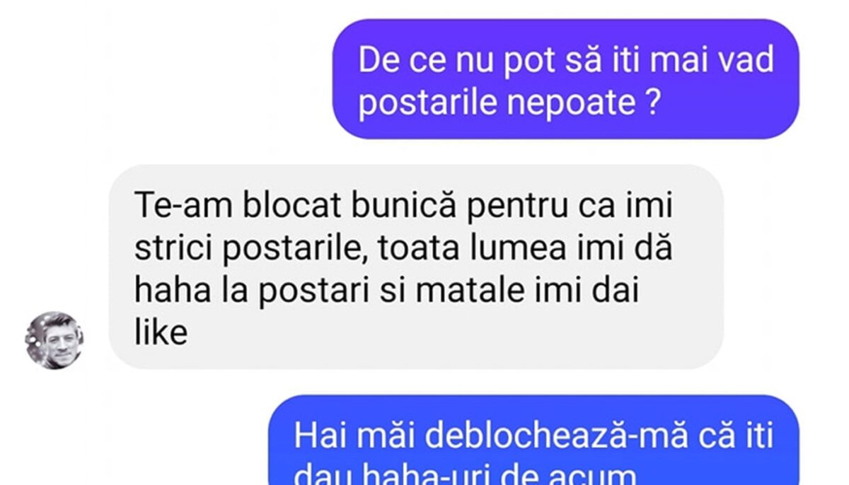 Imagine Stire BANCUL ZILEI | „Te-am blocat, bunică, pentru că îmi strici postările” | 2review.ro