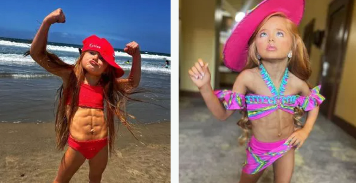 Această fetiță are un abdomen „cu pătrățele” la doar șapte ani! „A trebuit să ascund copilul”, mărturisește mama ei