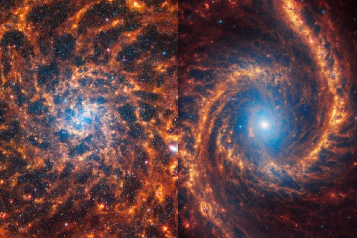 Imagine fabuloasă din Univers captată de telescopul James Webb. Au fost descoperite 19 galaxii-spirală aproape de Calea Lactee