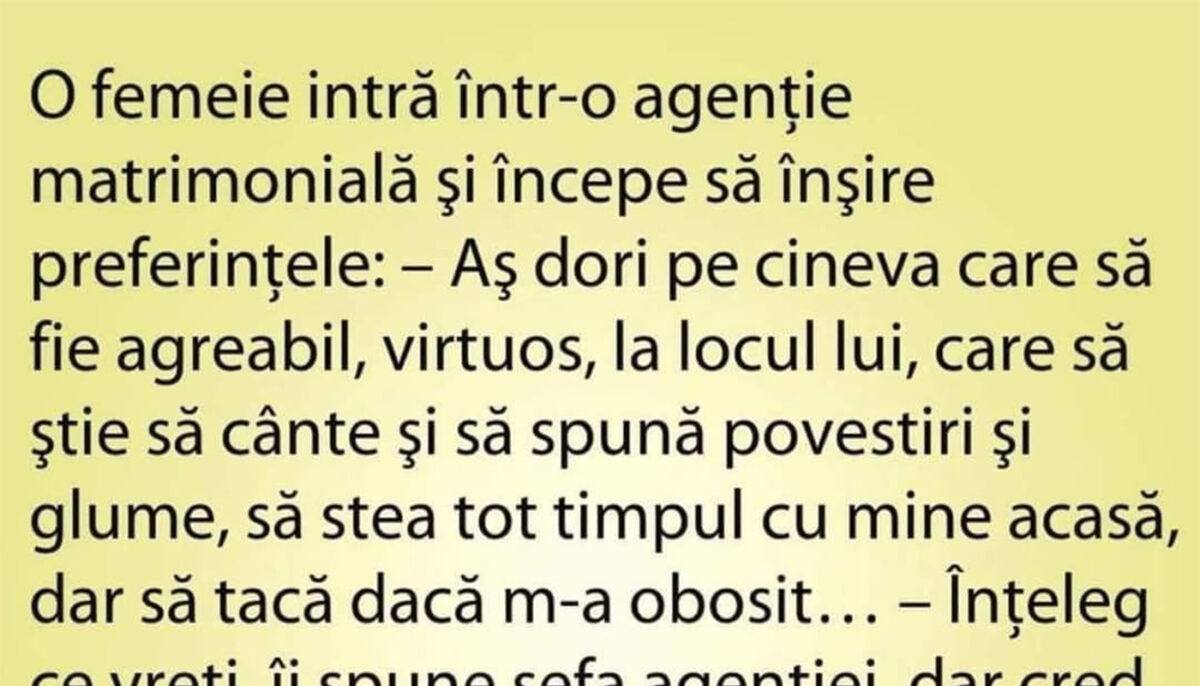 Imagine Stire BANC | O femeie intră într-o agenție matrimonială | 2review.ro