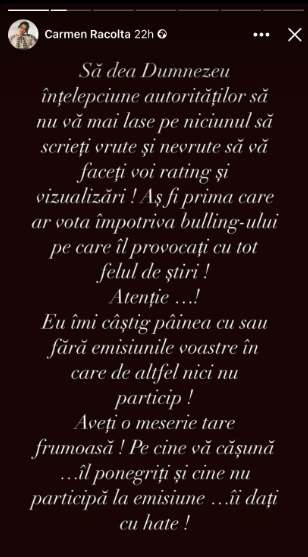 Postarea făcută de Carmen de la Sălciua