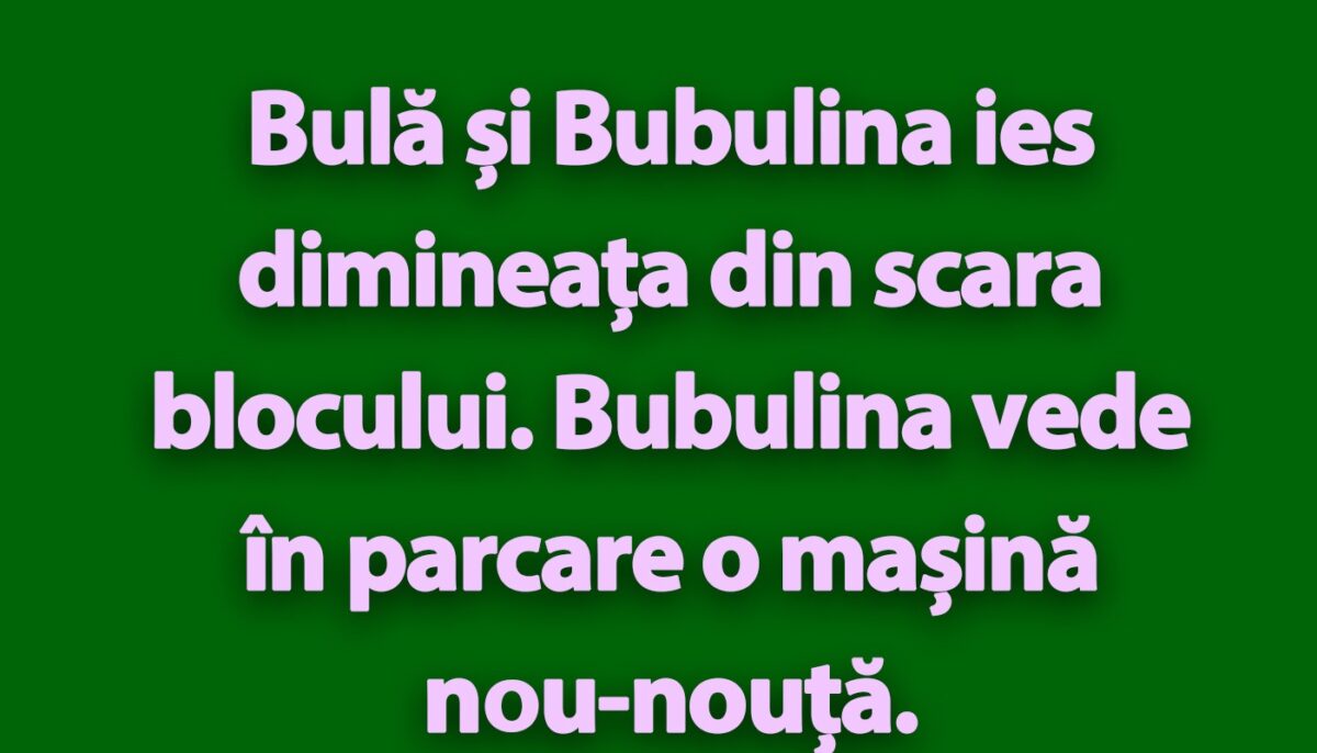 Imagine Stire BANC | Bulă, Bubulina și mașina nou-nouță! | 2review.ro