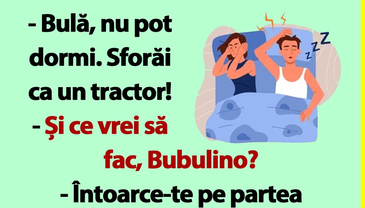Imagine Stire BANC | „Bulă, sforăi ca un tractor!” | 2review.ro