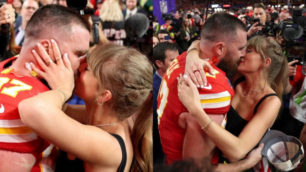 Taylor Swift, sărut pasional cu Travis Kelce la Super Bowl. Imaginile care au făcut înconjurul internetului