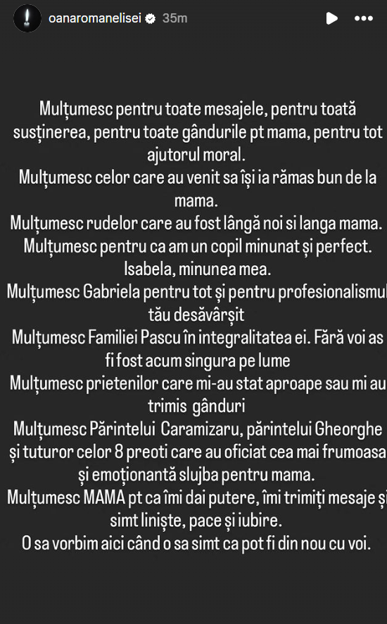 oana roman mesaj mama