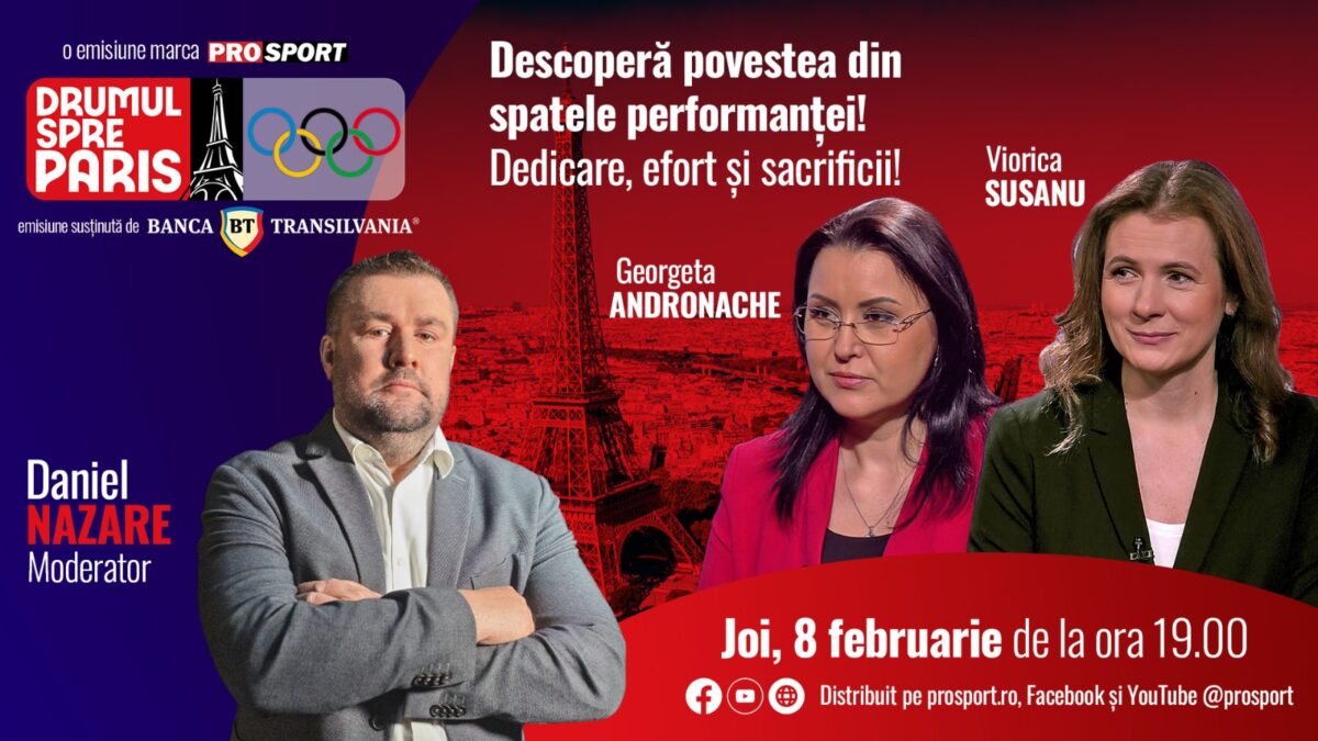 Fostele mari canotoare Georgeta Andronache și Viorica Susanu sunt invitatele emisiunii ,,Drumul spre Paris’’ de joi, 8 februarie, de la ora 19:00