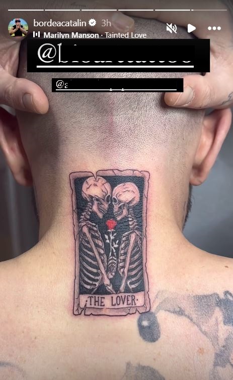 Tatuajul pe care Cătălin Bordea și l-a făcut pe ceafă / sursă foto: Instagram
