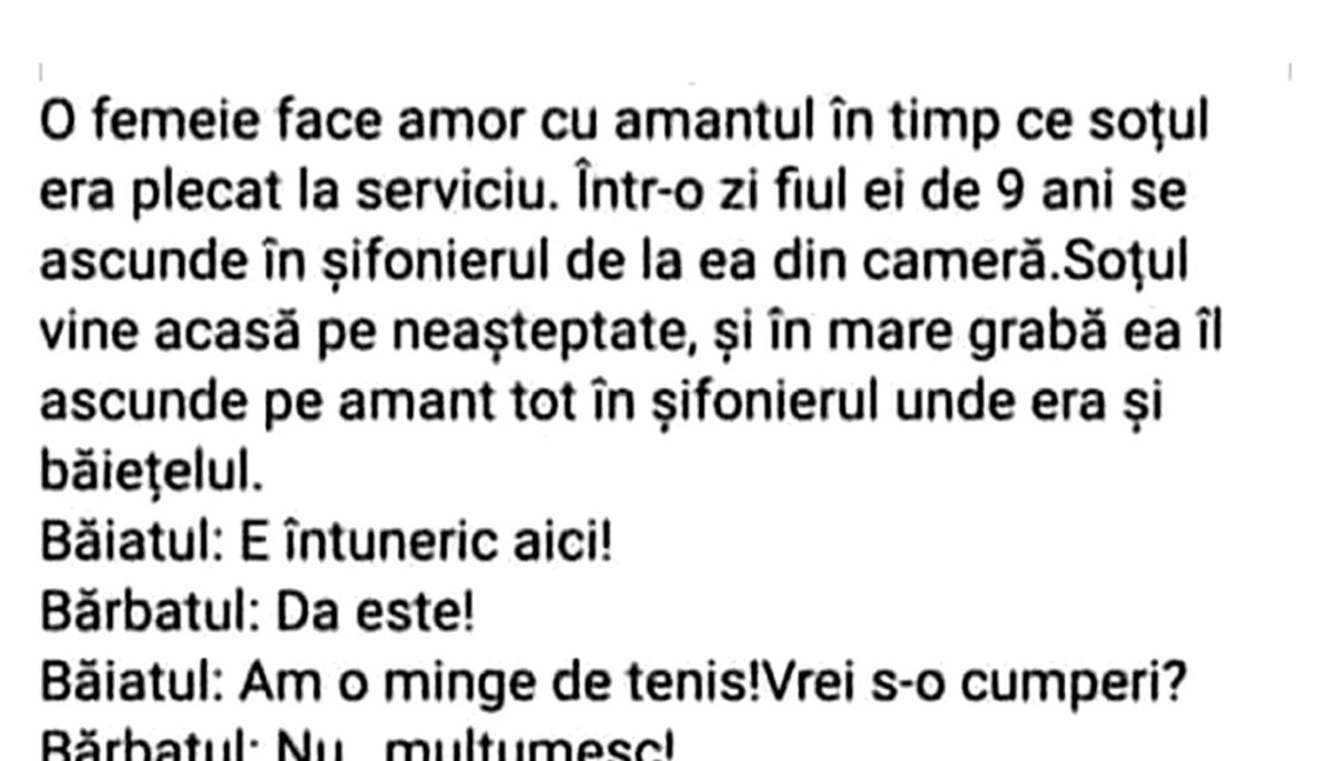 Imagine Stire BANCUL ZILEI | Amantul și băiețelul nevestei infidele | 2review.ro