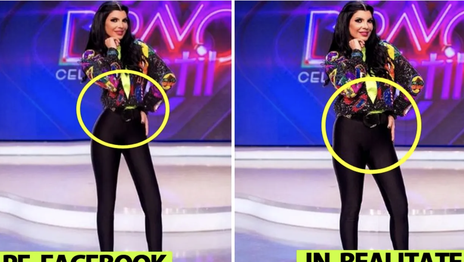 Andreea Tonciu, in studioul Bravo, ai stil! Celebrities, înainte şi după ce şi-a editat corpul. Sursa foto: Facebook