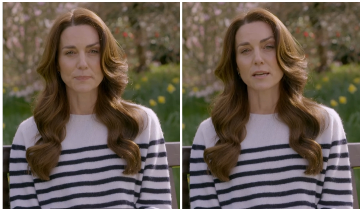Detaliul pe care nimeni nu l-a observat în clipul cu Kate Middleton când anunța că are cancer. Gestul subtil care trădează adevărata ei stare
