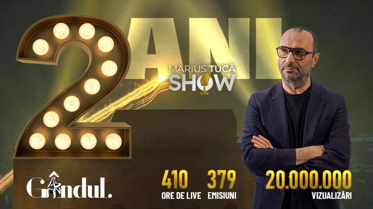 Imagine Stire Marius Tucă Show aniversează 2 ani de EXCELENȚĂ la Gândul.ro. Sute de emisiuni fabuloase, invitați de marcă, zeci de milioane de vizualizări! | 2review.ro