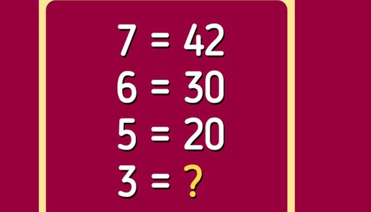 Imagine Stire Test IQ exclusiv pentru genii | Dacă 7=42, 6=30 și 5=20, cât este 3? | 2review.ro