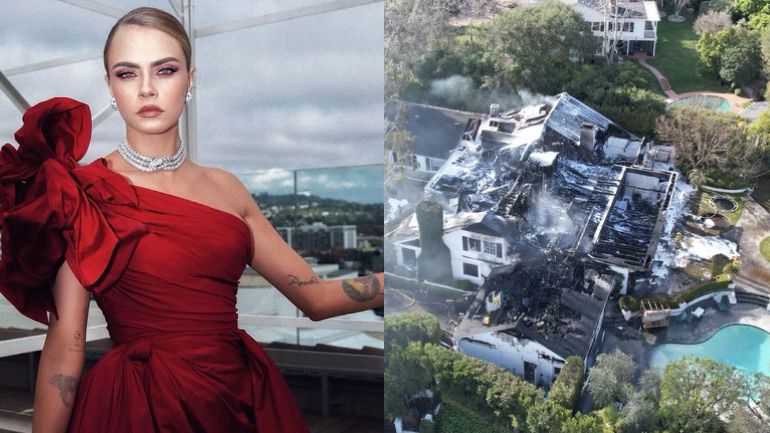 Imagine Stire Vila de 7 milioane de dolari a fotomodelului Cara Delevingne a ars din temelii! 100 de pompieri au fost chemați să stingă incendiul | 2review.ro