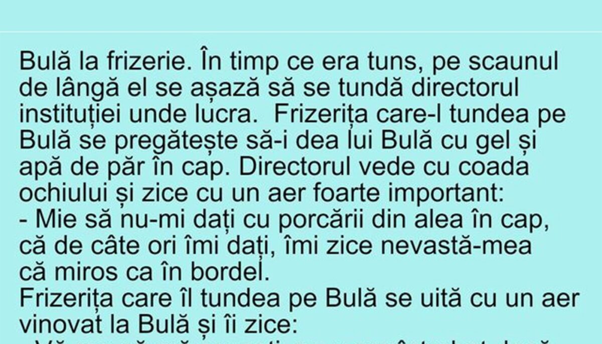 Imagine Stire BANC | Bulă, directorul și frizerița | 2review.ro