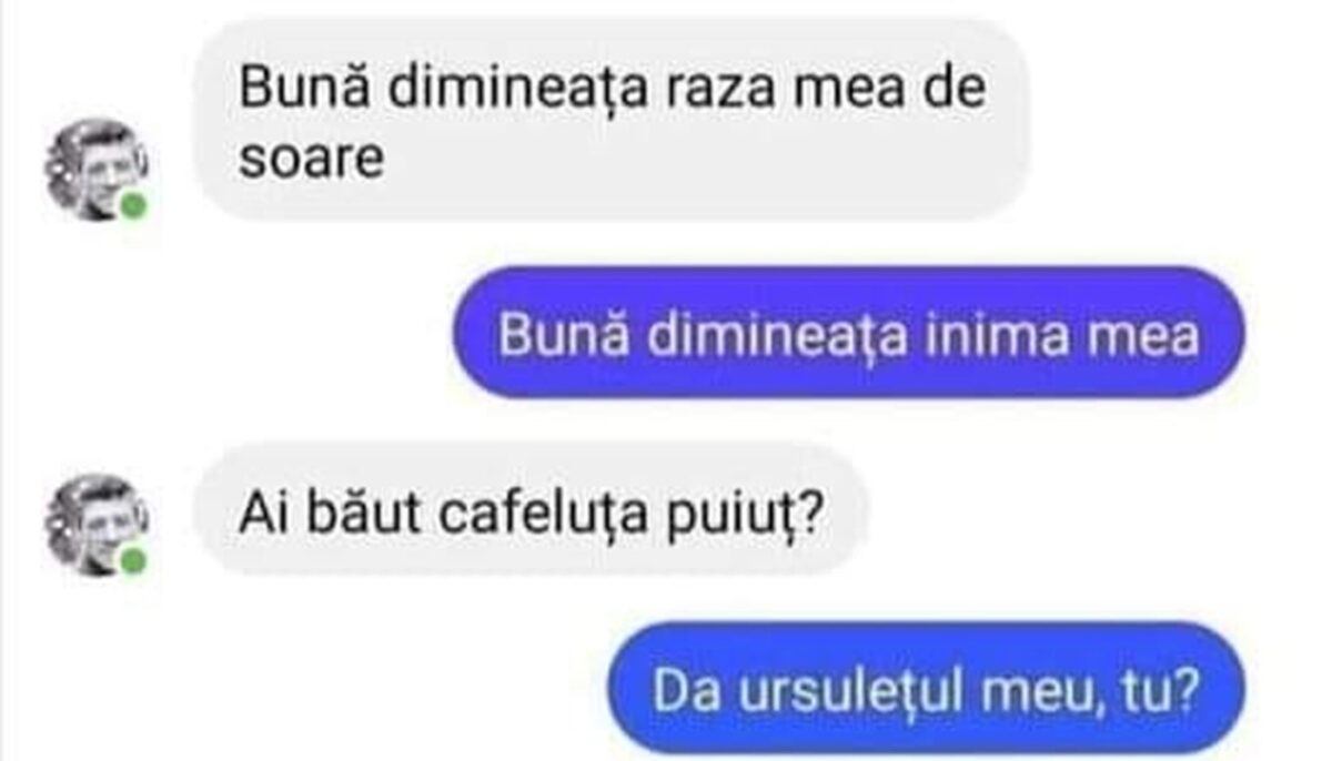 Imagine Stire Bancul de weekend | „Ai băut cafeluța, puiuț?” POZE main + poza interior + poza facebook | 2review.ro