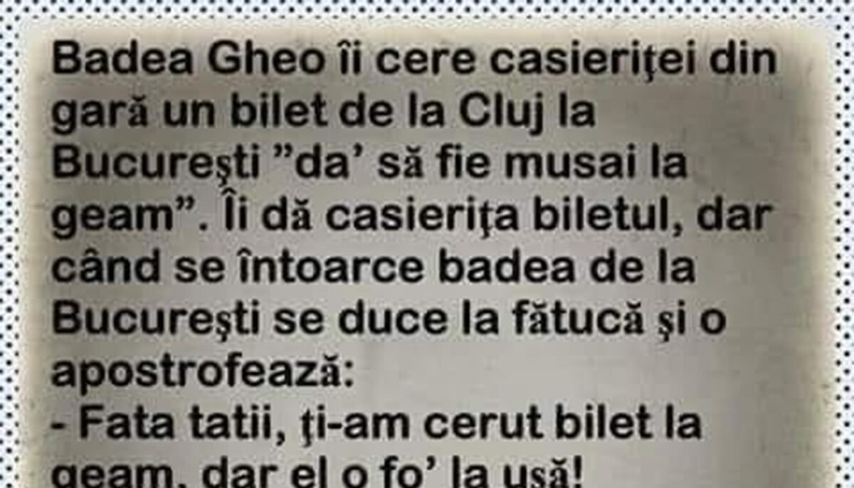 Imagine Stire Bancul sfârșitului de săptămână | Badea Gheo și biletul de tren | 2review.ro