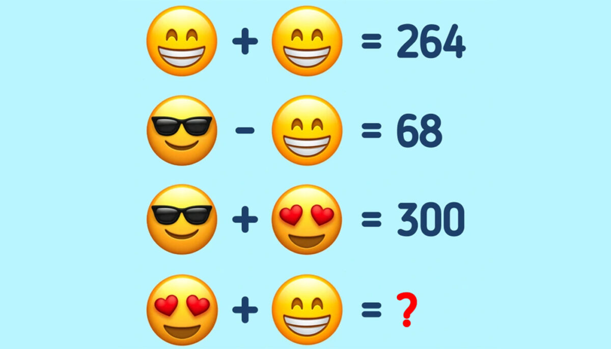 TEST IQ | Rezolvați ecuația emoji-urilor din imagine! Care e rezultatul final?