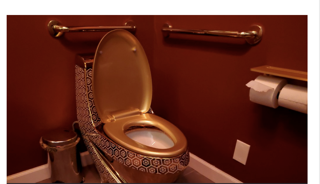 Situație surprinzătoare în SUA! Un bărbat a furat un vas de toaletă din aur de 18 carate