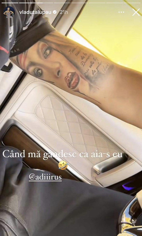 Tatuajul pe care l-a făcut Adi Rus pentru Vlăduța Lupău/foto: captură Instagram