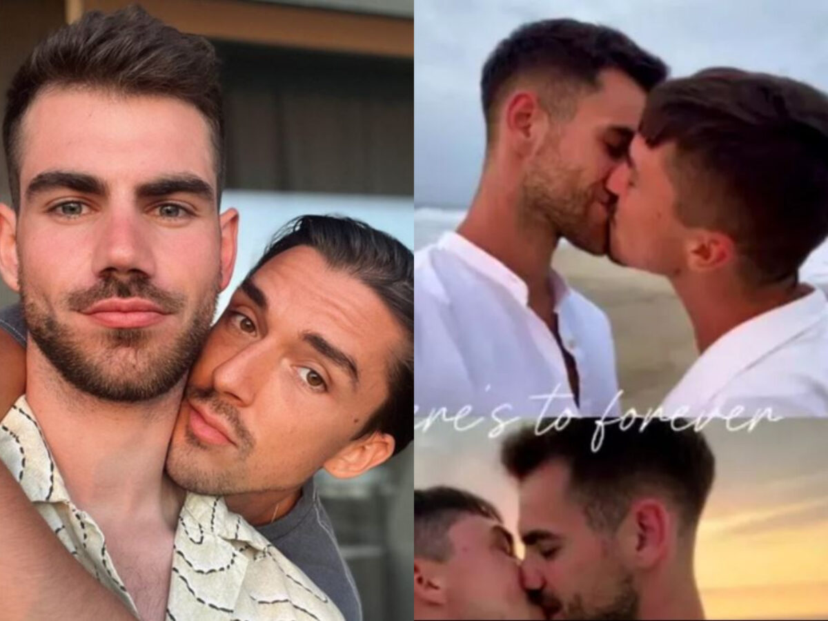 Imagine Stire Cum arată inelele de logodnă pe care le poartă Emil Rengle și Alejandro Fernandez. Cei doi s-au logodit pe o plajă din Mexic | 2review.ro