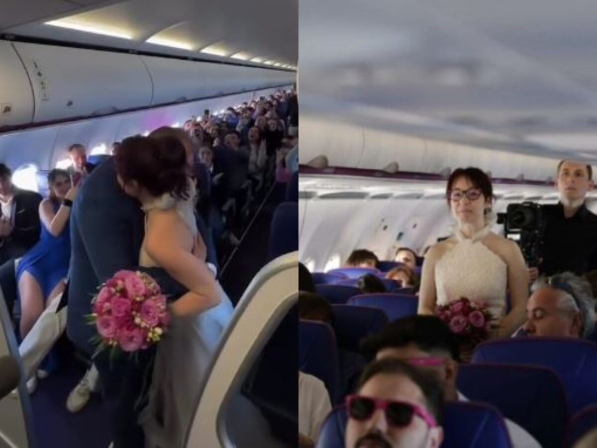 Nuntă inedită pe un zbor Wizz Air! Ivano și Federica și-au unit destinele în aer, pe 15 aprilie 2024. VIDEO