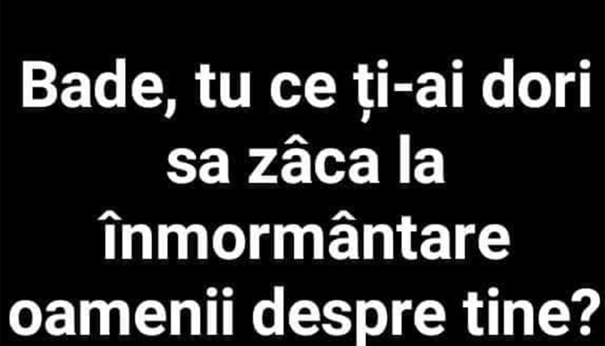 Imagine Stire BANC | „Bade, ce ți-ai dori să zică oamenii la înmormântare despre tine?” | 2review.ro
