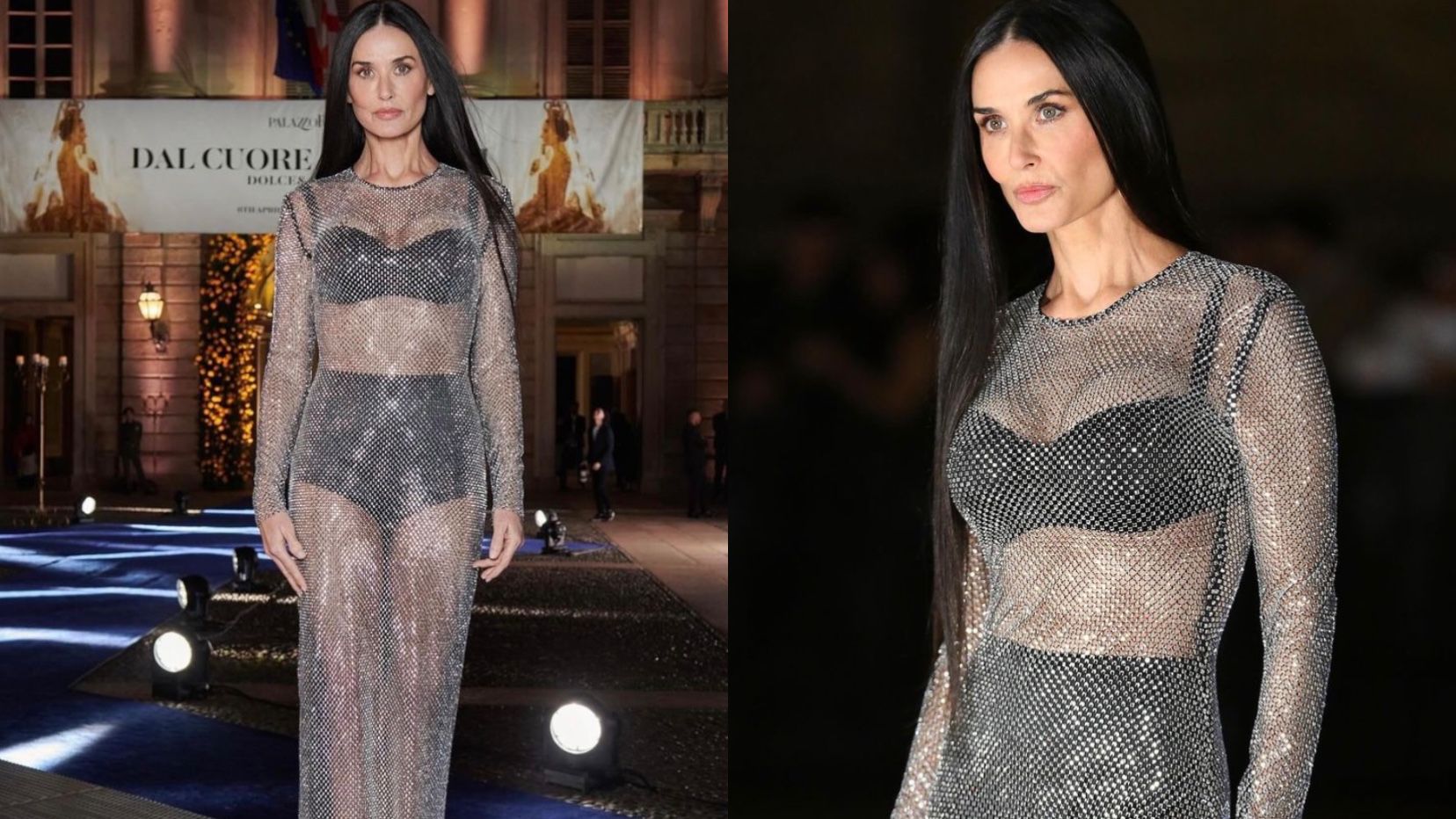 Demi Moore, apariție incendiară la evenimentul Dolce&Gabanna din Milano. La 61 de ani, actrița a tras toate privirile într-o rochie complet transparentă
