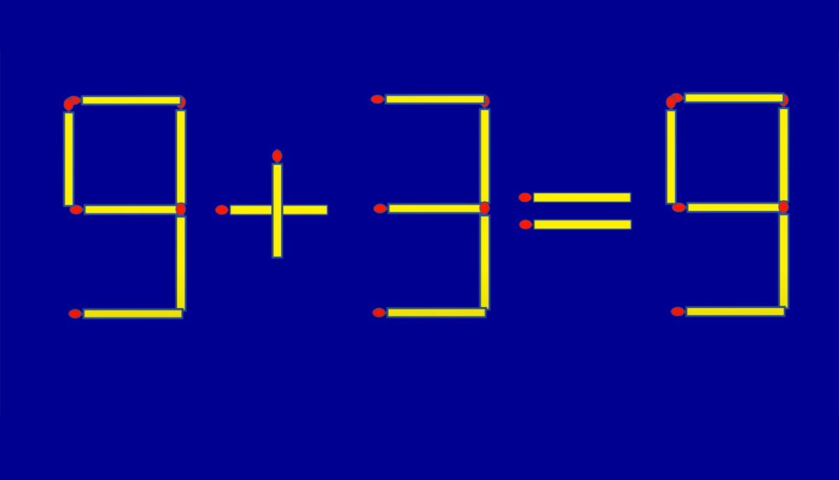 Imagine Stire Test de inteligență | Corectați 9+3=9, mutând un singur băț de chibrit! | 2review.ro