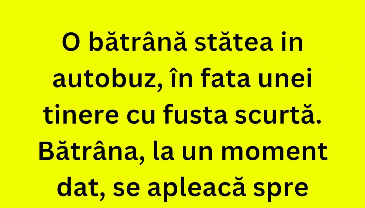 Imagine Stire BANC | Bătrânica din autobuz și tânăra cu fustă scurtă | 2review.ro