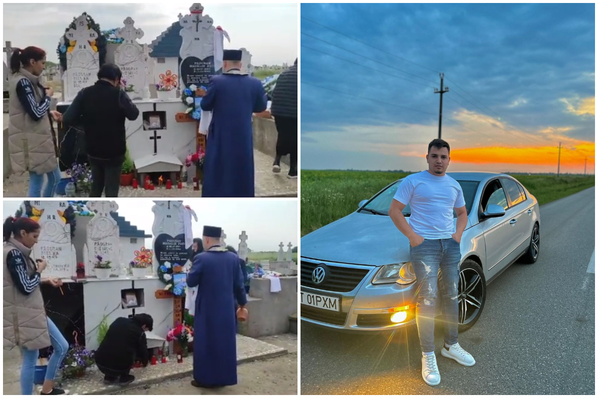 Imagini sfâșietoare de la parastasul lui Mădălin Păduran. Narcisa, marea absentă de la pomana de 40 de zile