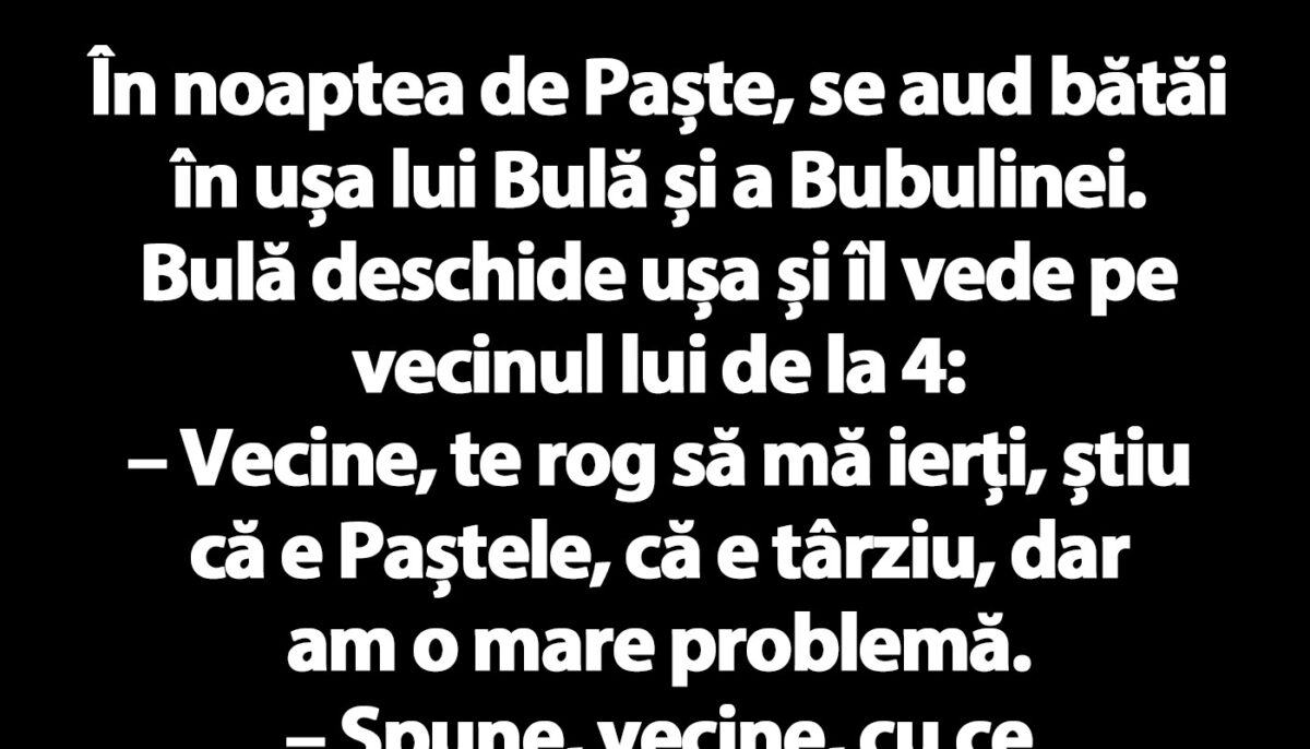 Imagine Stire BANC | Cine bate în noaptea de Paște la ușa lui Bulă | 2review.ro