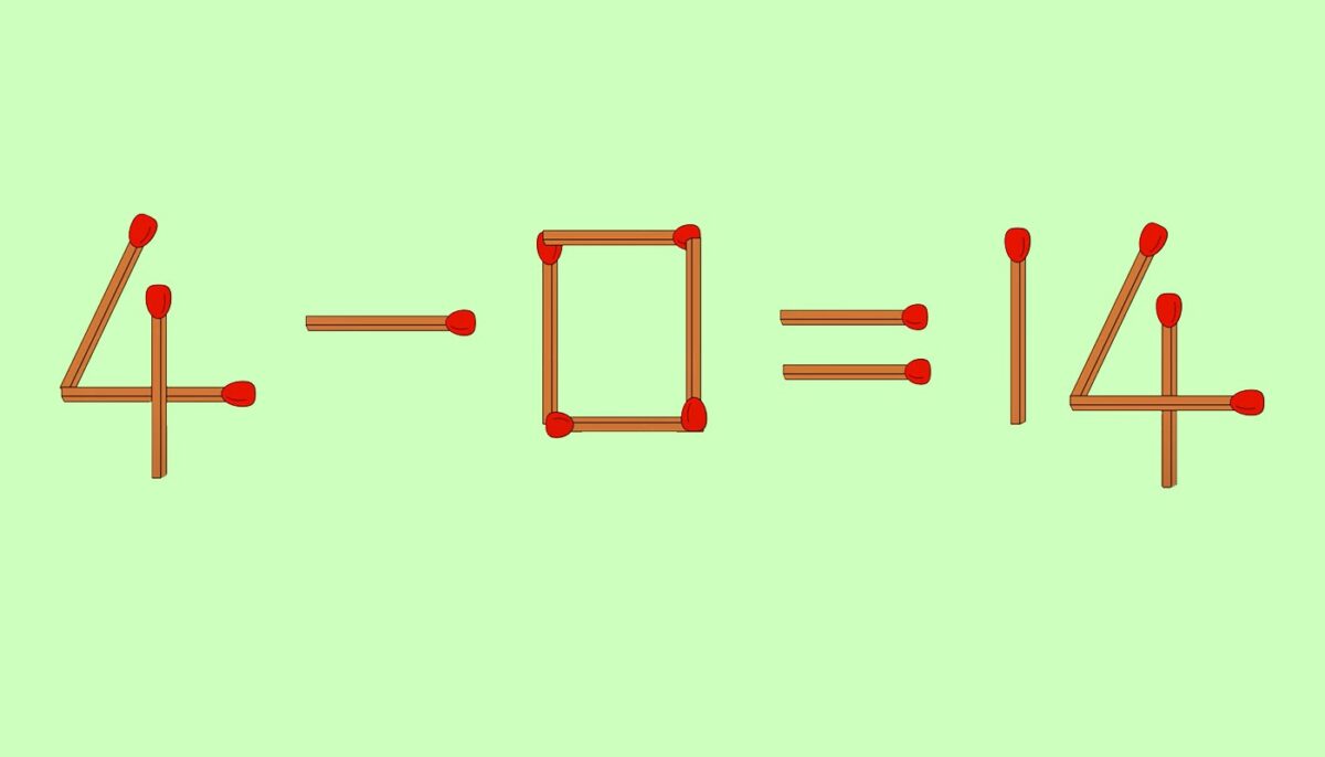 Imagine Stire Test de inteligență | Corectați 4-0=14, mutând un singur băț de chibrit! | 2review.ro