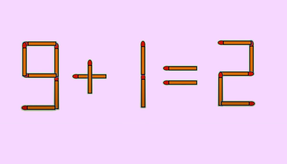 Imagine Stire Test de inteligență | Mutați un chibrit, pentru a transforma 9+1=2 într-o egalitate corectă! | 2review.ro