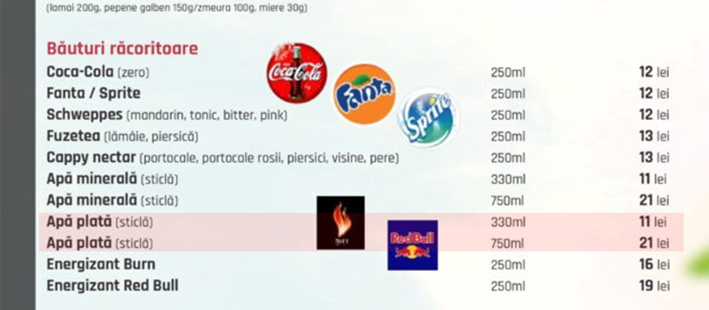 Cât a ajuns să coste o apă plată la o terasă din Mamaia/foto: Facebook